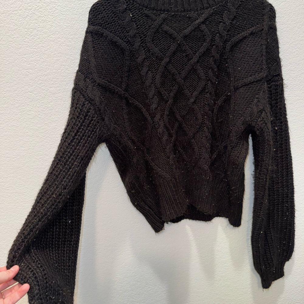 Forever 21 Black Cable Knit Sweater